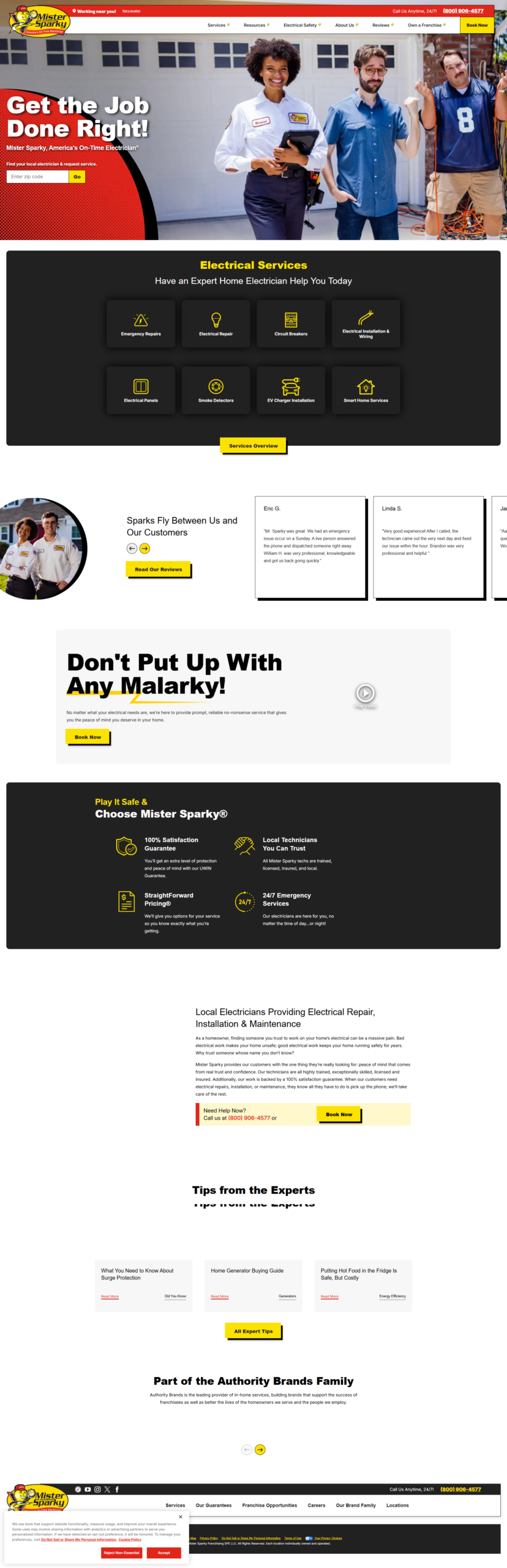 Mister Sparky Electrical Services Website