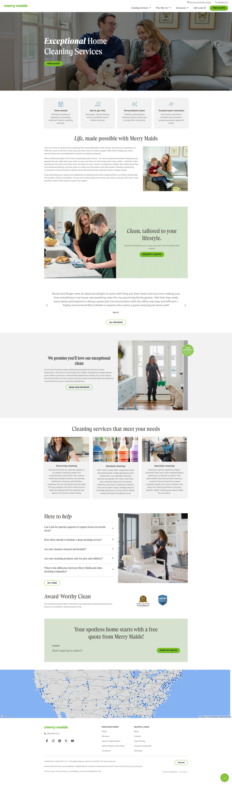 Merry Maids Cleaning Website