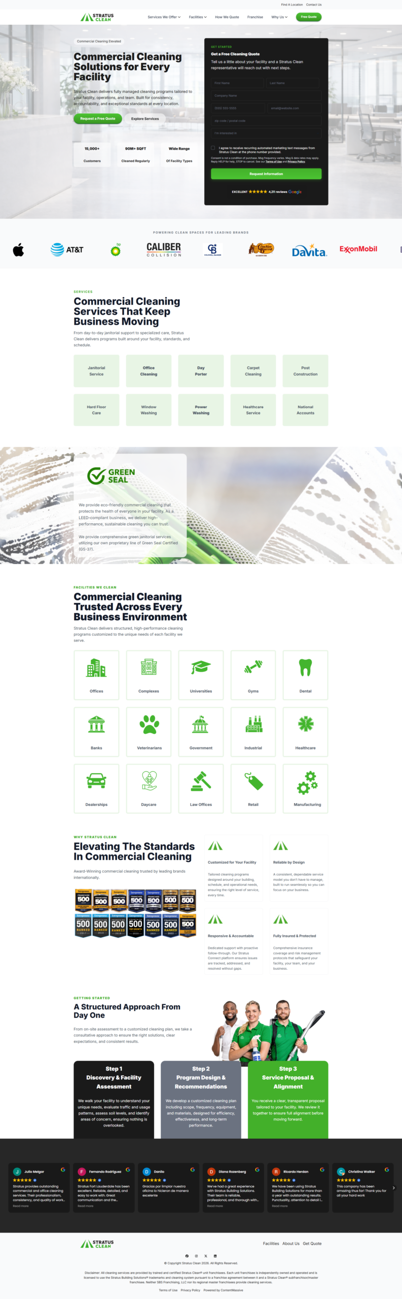 Stratus Building Solutions Cleaning Website