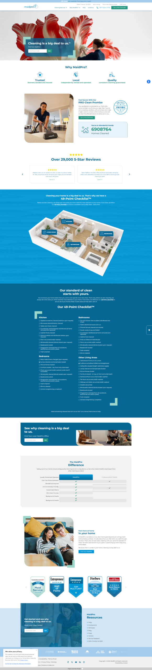 MaidPro Cleaning Website