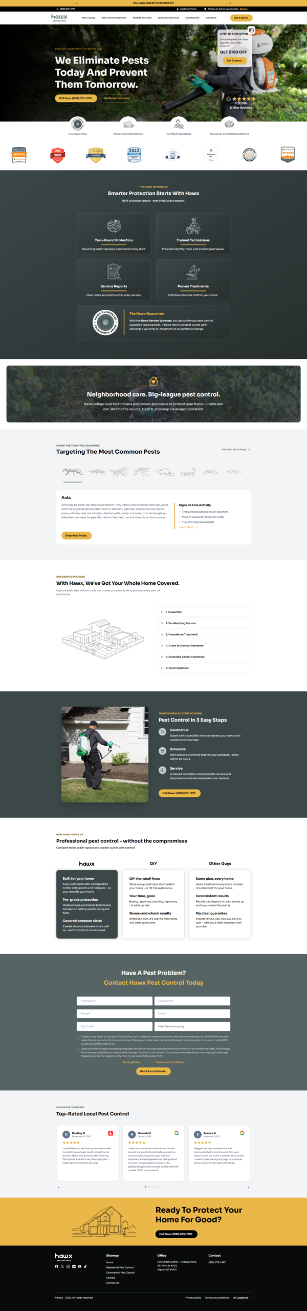 Hawx Pest Control Website