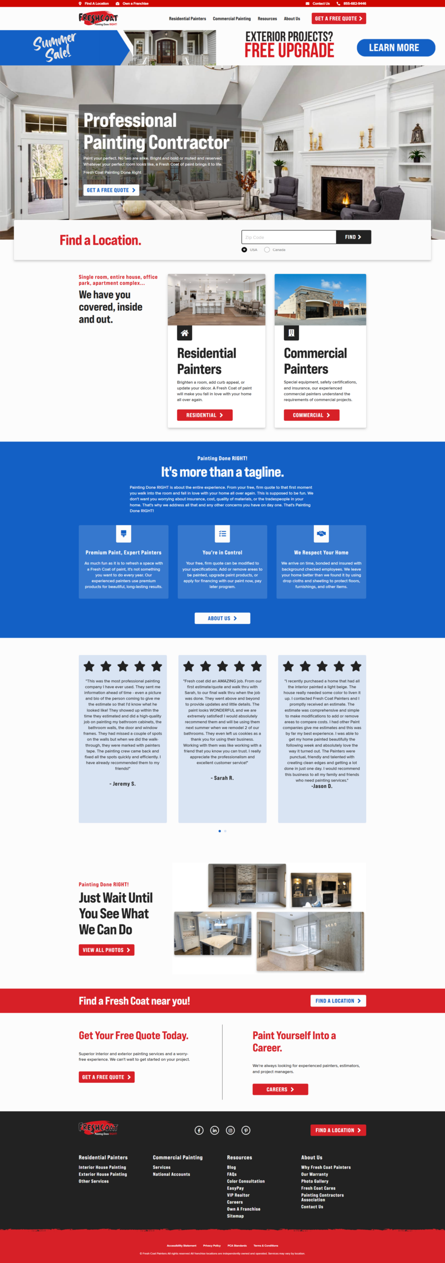 Fresh Coat Painters Website