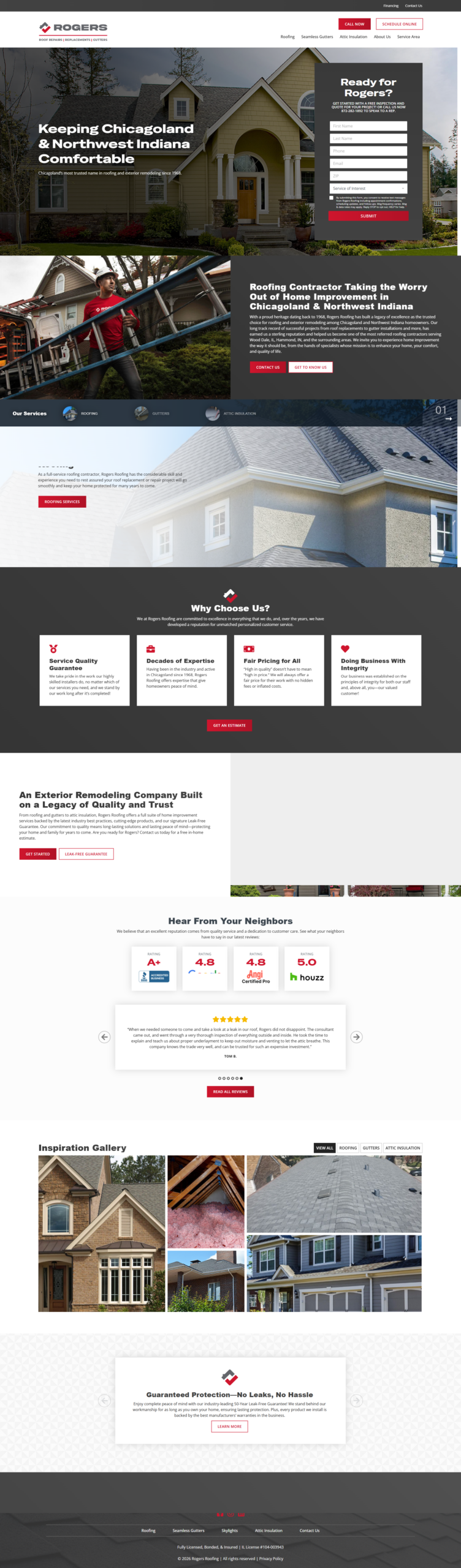 Rogers Roofing Website