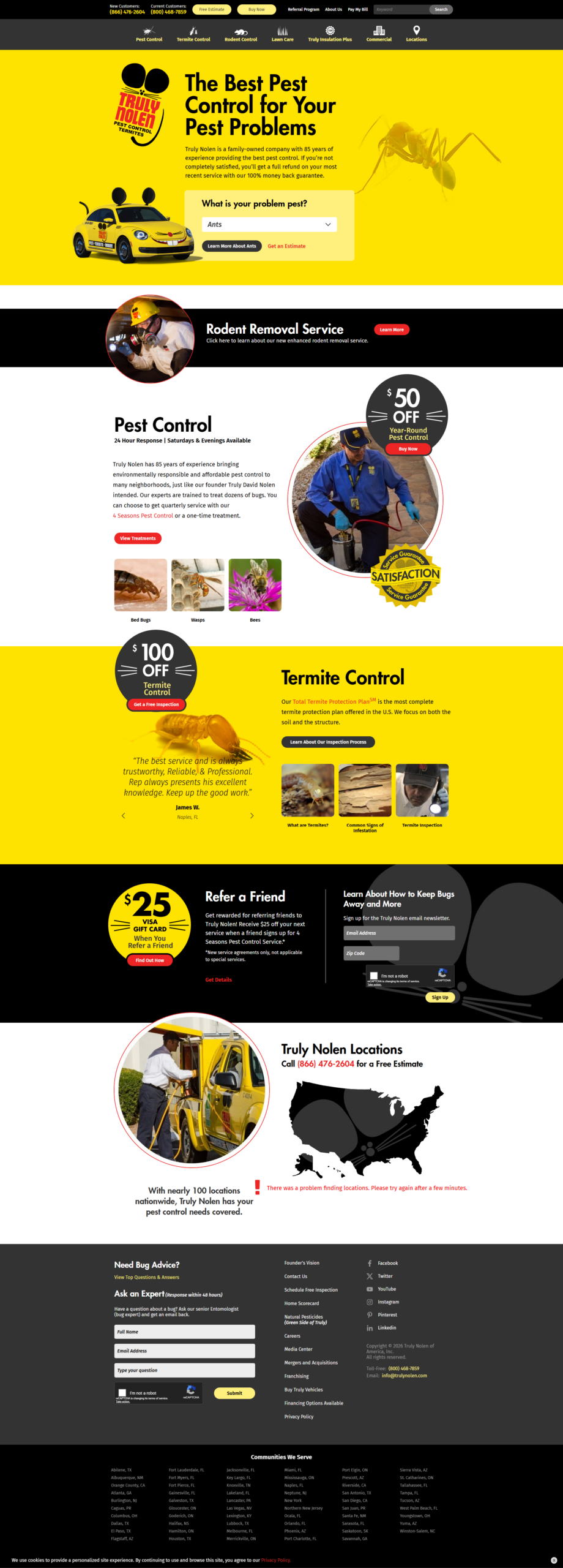 Truly Nolen Pest Control Website