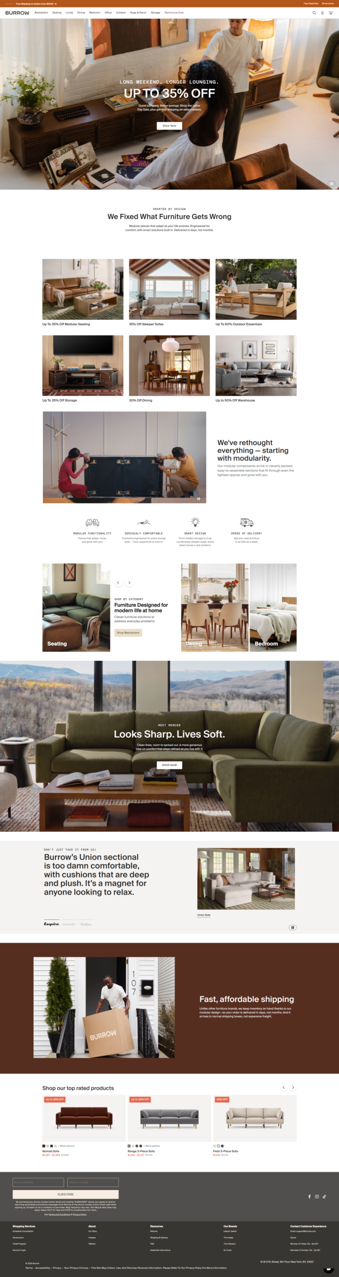 Burrow Modular Furniture Website