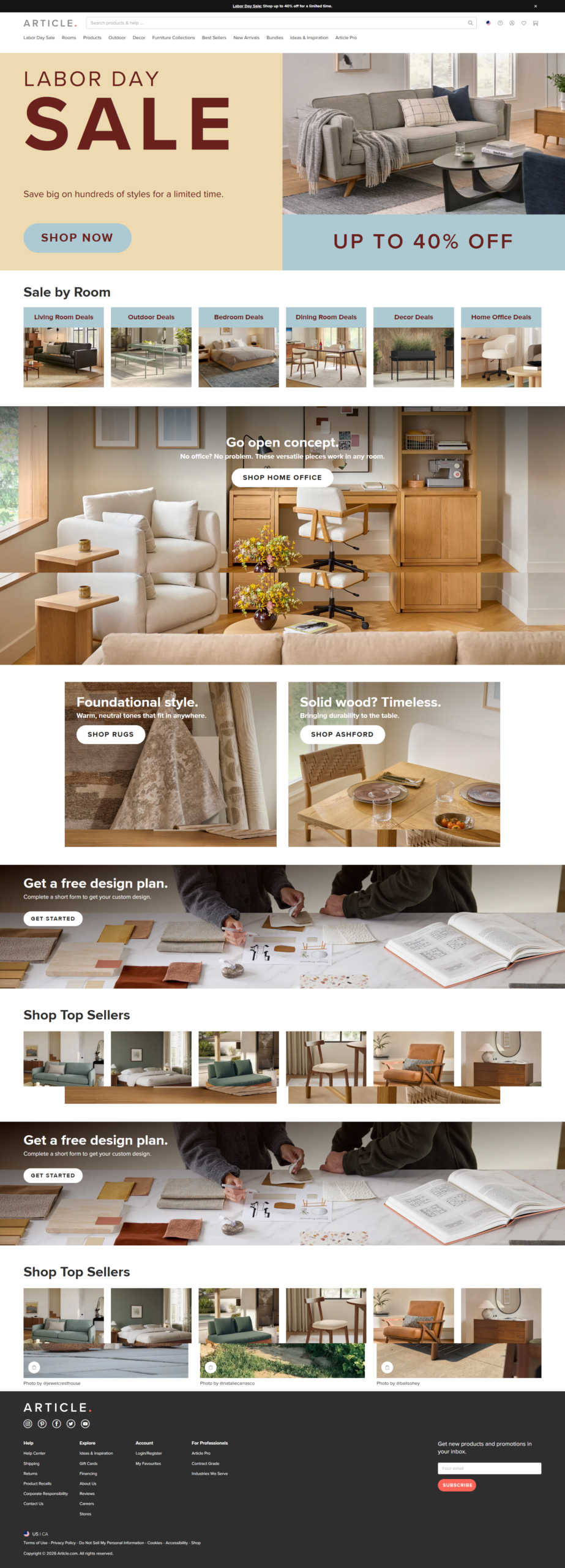 Article Modern Furniture Website
