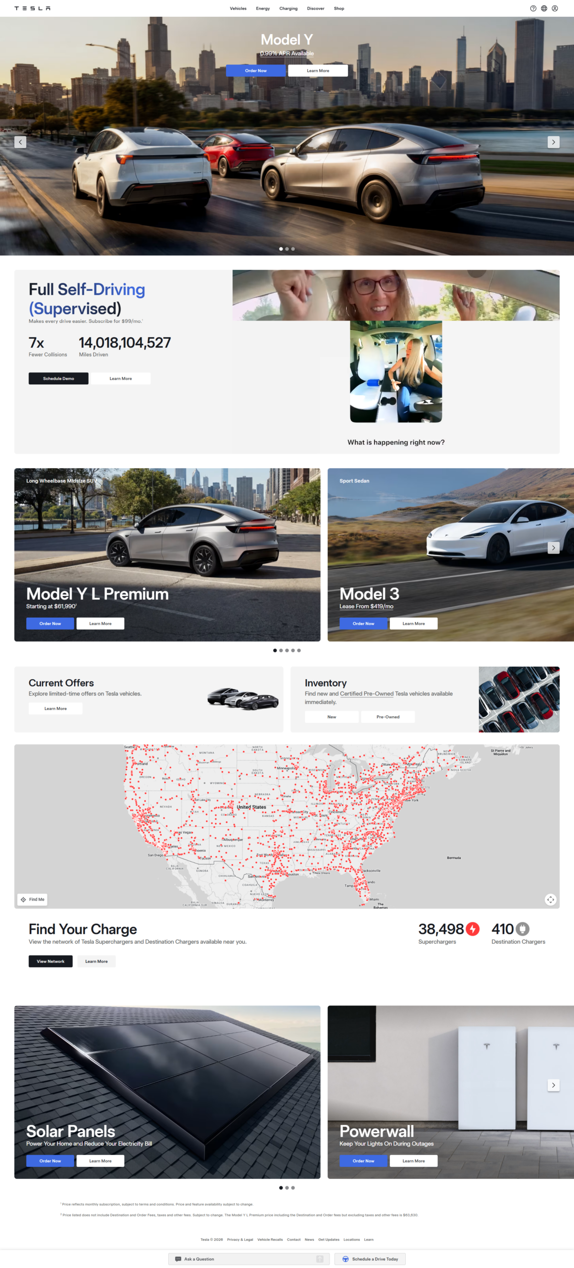Tesla Electric Vehicle Website